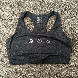 Peloton Heathered Gray Strappy Sports Bra with Icon Tag